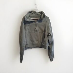 lululemon athletica Cropped Half-Zip Hoodie - Olive Green